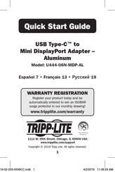Tripp-Lite U444-06N-MDP-AL Quick Start Manual