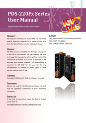 ICP DAS USA PDS-220F Series User Manual