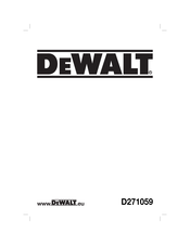 DeWalt D271059 Original Instructions Manual