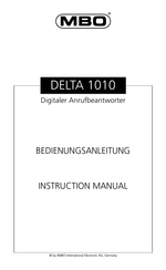 MBO DELTA 1010 Instruction Manual