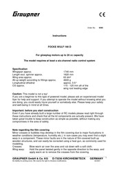 GRAUPNER FOCKE WULF 190 D Instructions Manual