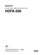 Sony HDFA-200 Operation Manual