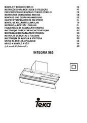 Teka INTEGRA 965 Instructions For Mounting And Use