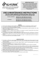 Nu-Flame F350L Use & Maintenance Instructions