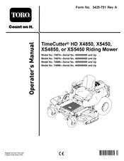 Toro TimeCutter XS5450 Operator's Manual