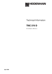 Heidenhain TNC 370 D Technical Information