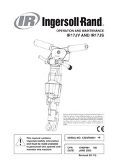 Ingersoll-Rand IR17JV Operation And Maintenance
