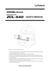 Roland MODELA Pro II ZCL-540 User Manual
