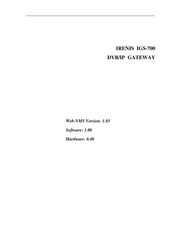 Irenis IGS-700 User Manual