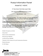 teca RLC-1402HC Product Information Packet