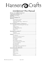 HansenCrafts miniSpinner Pro Manual