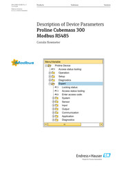 Endress+Hauser Proline Cubemass 300 Description Of Device Parameters