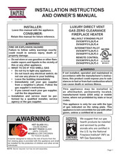Empire Comfort Systems INTERMITTENT PILOT Series Installation Instructions And Owner's Manual