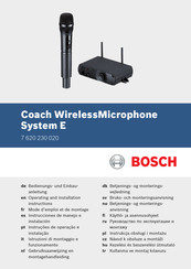Bosch Coach WirelessMicrophone System E 7 620 230 020 Operating And Installation Instructions