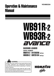 Komatsu Utility Avance WB93R-2 Operation & Maintenance Manual