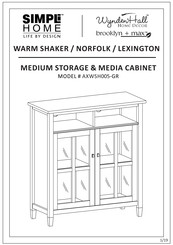 Simpli Home Wyndenhall Brooklyn + Max AXWSH005-GR Manual