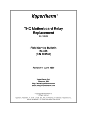 Hypertherm HT2000LHF Field Service Bulletin
