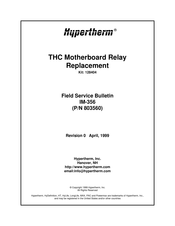 Hypertherm HT4100 Field Service Bulletin