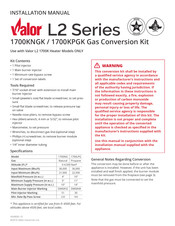 Valor 1700KNGK Installation Manual