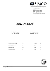 Simco CONVEYOSTAT Manual