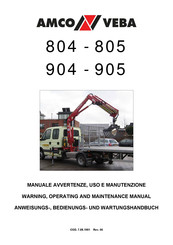 Amco Veba 904 Warning, Operating And Maintenance Manual
