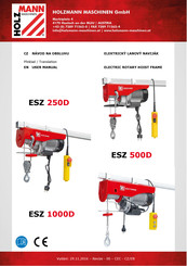 Holzmann ESZ 1000D User Manual