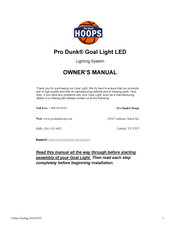 Pro Dunk Hoops Goal Light LED Owner's Manual