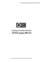 Opus popLAM A3 User Manual