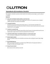 Lutron Electronics HomeWorks QS Installation Checklist