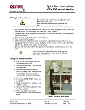 Distek VIP 4400 Quick Start Instructions