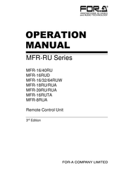 FOR-A MFR-16RUTA Operation Manual