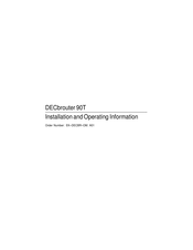 Digital Equipment DECbrouter 90T2 Installation And Operating Information