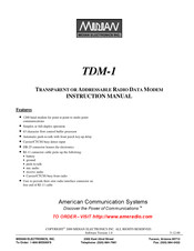 Midian TDM-1 Instruction Manual
