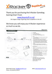 X Rocker Gamebag Gaming Chair Quick Start Manual