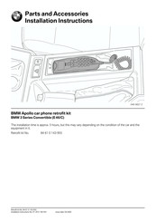 BMW Apollo 84 61 0 143 955 Installation Instructions Manual