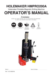 HOLEMAKER HMPRO200A Operator's Manual