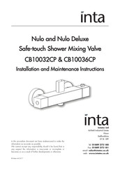 Inta Nulo CB10032CP Installation And Maintenance Instructions Manual