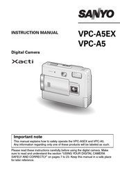 Sanyo Xacti VPC-A5EX Instruction Manual