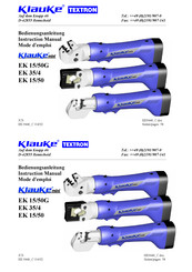Klauke TEXTRON EK15/50 Instruction Manual