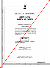 HP 3437A Operating And Service Manual