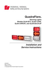 Federal Signal Corporation QuadraFlare QL64-BACKUP Installation And Service Instructions Manual