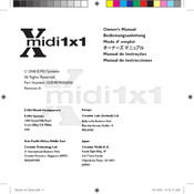 E-Mu Xmidi 1x1 Owner's Manual