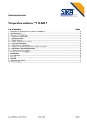Sika TP 18 600 E Operating Instructions Manual