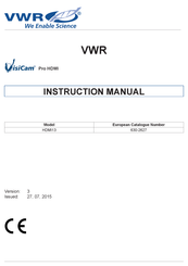 VWR VisiCam HDMI13 Instruction Manual