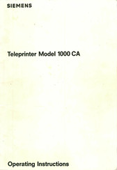 Siemens 1000 CA Operating Instructions Manual