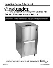 Glastender BDS Operations Manual & Parts List
