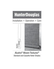 Hunter Douglas Alustra Woven Textures Series Installation Operation Care