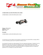 Modelisme Dream Team  E-FIRESTORM 2.4G RTR 2WD HPI RACING 105845 Quick Start Manual