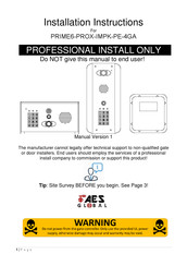 AES global PRIME6-PROX-IMPK-PE-4GA Installation Instructions Manual