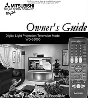 Mitsubishi WD 6500 Owner's Manual